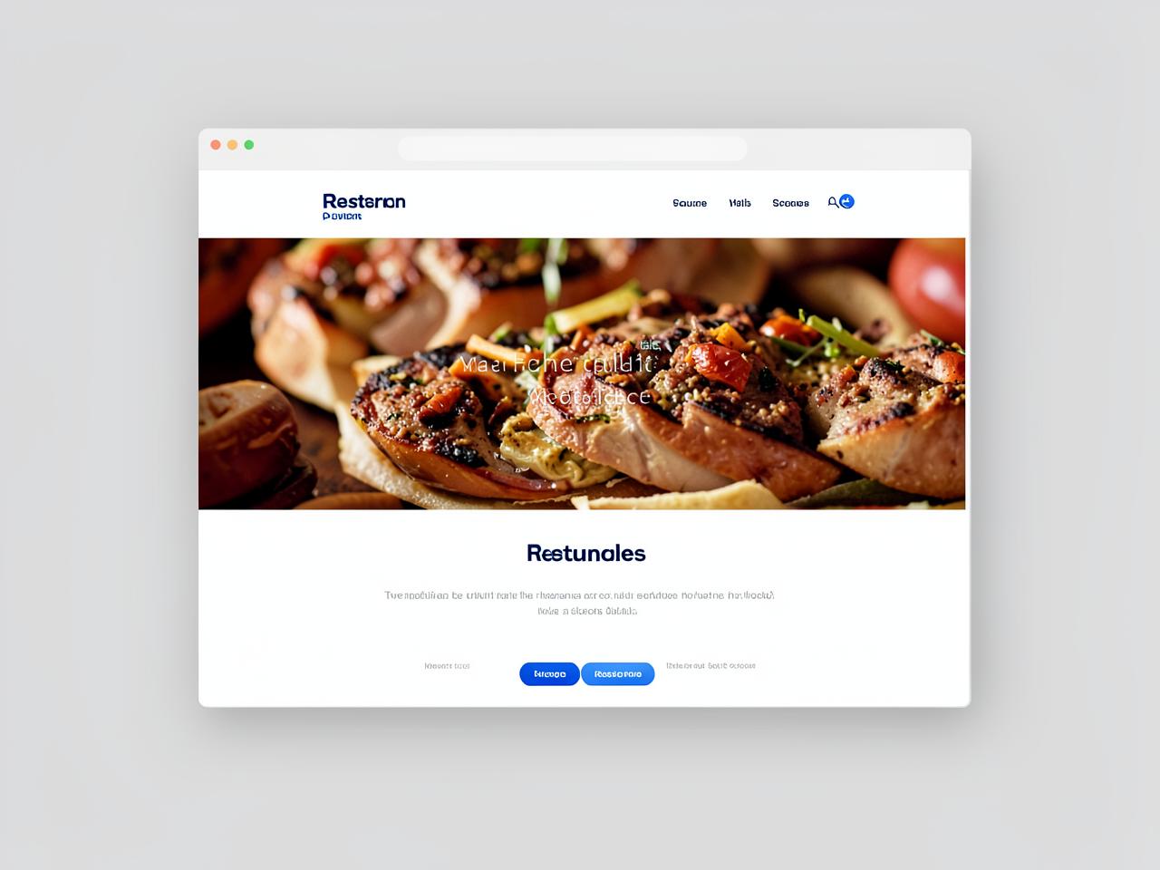 Desktopweergave van het voorbeeldontwerp voor Restaurant De Hoek, een restaurant