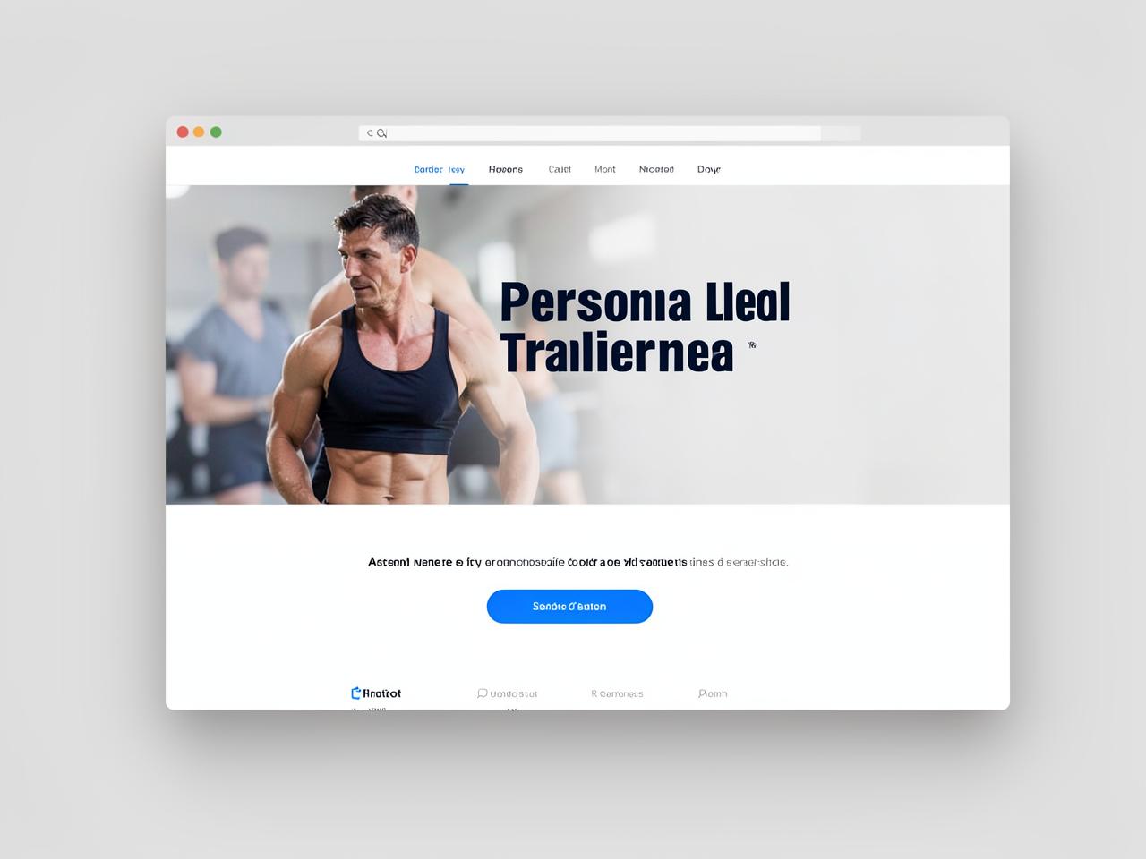 Voorbeeld van een landingspagina voor een personal trainer op een laptop